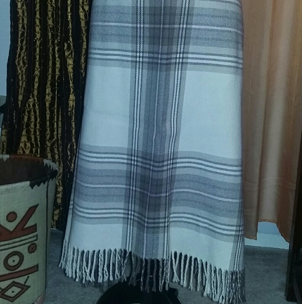 Plaid Wool Blend Skirt